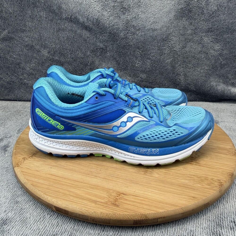 Saucony Guide 10 Shoes Womens Size 8.5 Blue Mesh Running Sneakers S10350-1